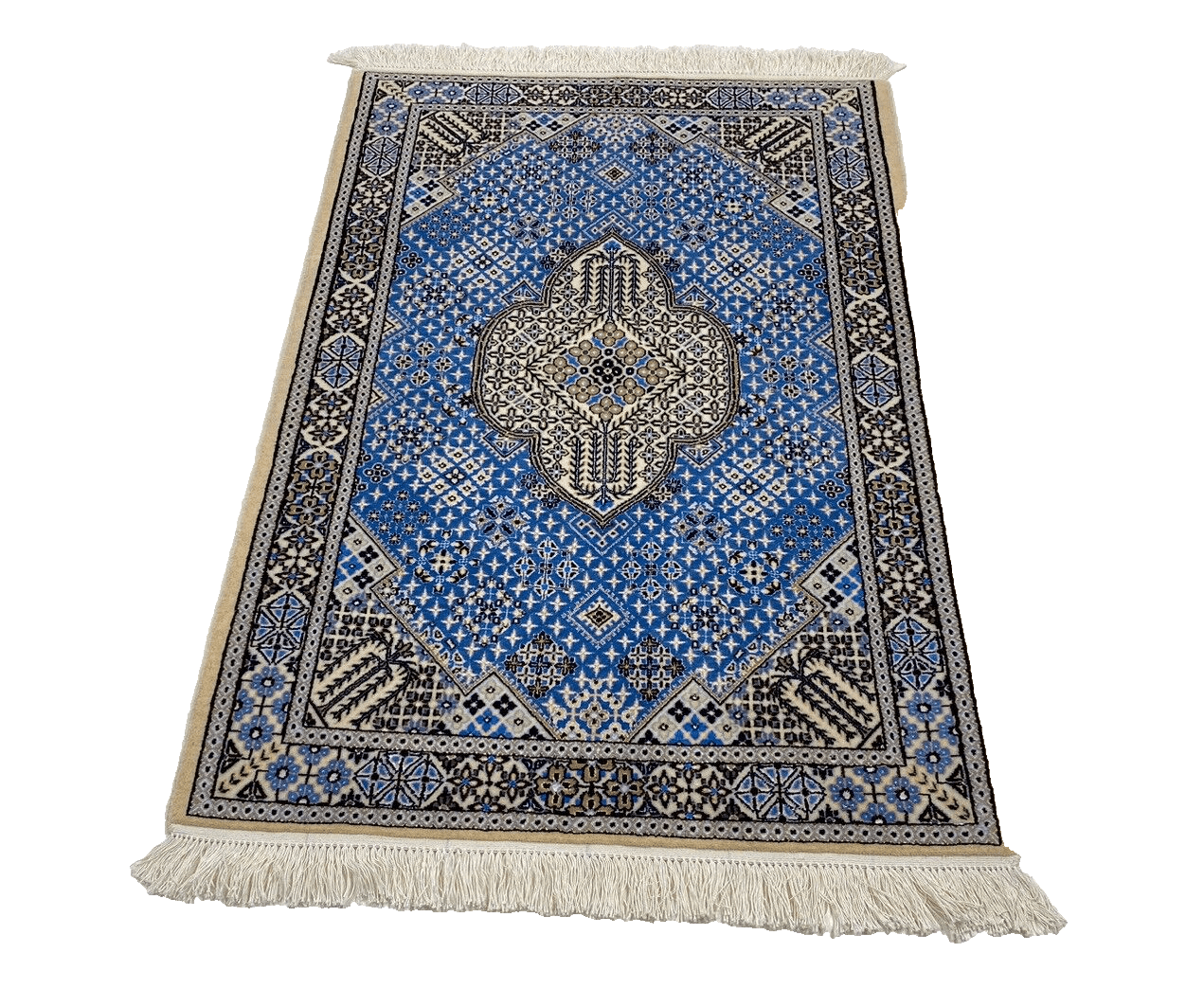 Perserteppich Nain 124 x 82 cm Korkwolle handgeknüpft