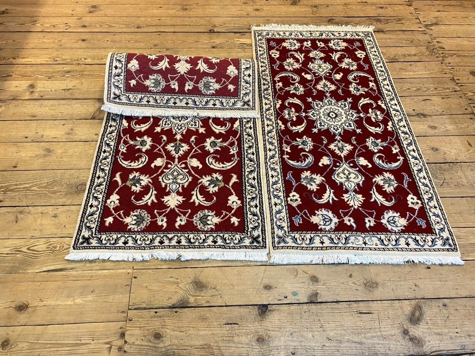 Perserteppich Nain 137 x 70 cm Wolle handgeknüpft