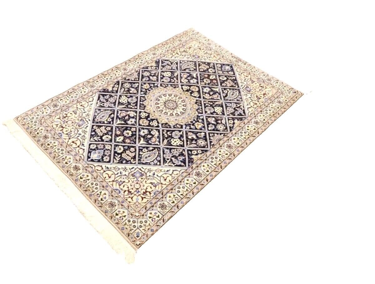 Perserteppich Nain 140 x 100 cm Korkwolle handgeknüpft