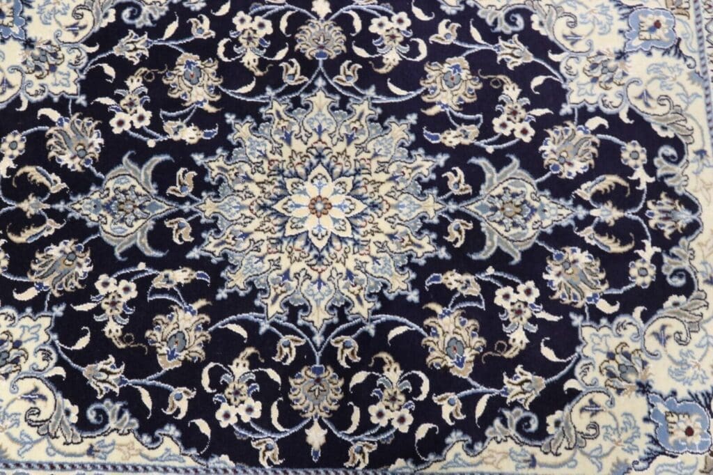 wunderschoner-orientteppich-nain-200-x-146-cm-300000-knoten-m-90-1-4 Perserteppich Nain 200 x 146 cm Wolle handgeknüpft