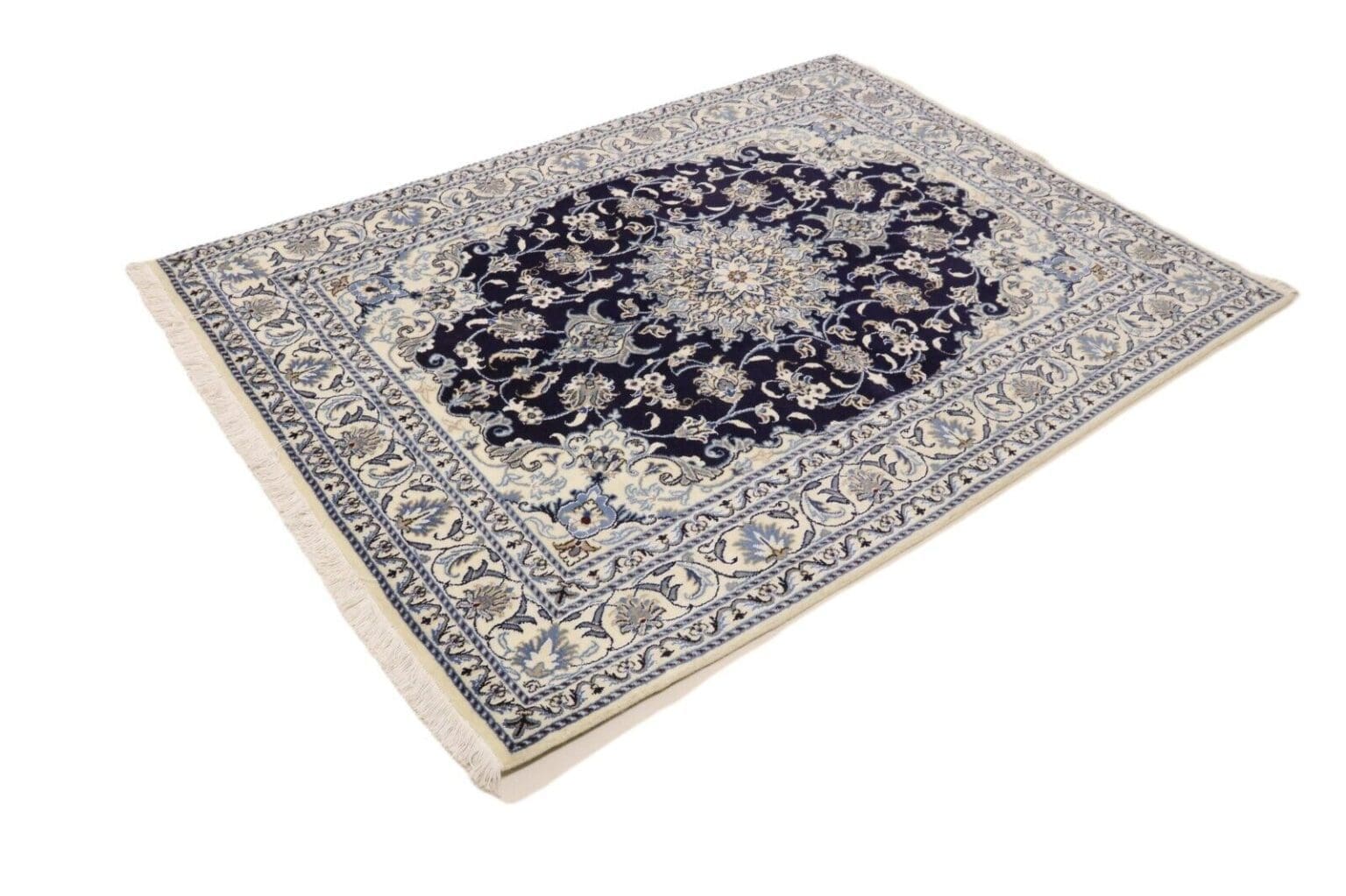 wunderschoner-orientteppich-nain-200-x-146-cm-300000-knoten-m-90-1-5 Perserteppich Nain 200 x 146 cm Wolle handgeknüpft