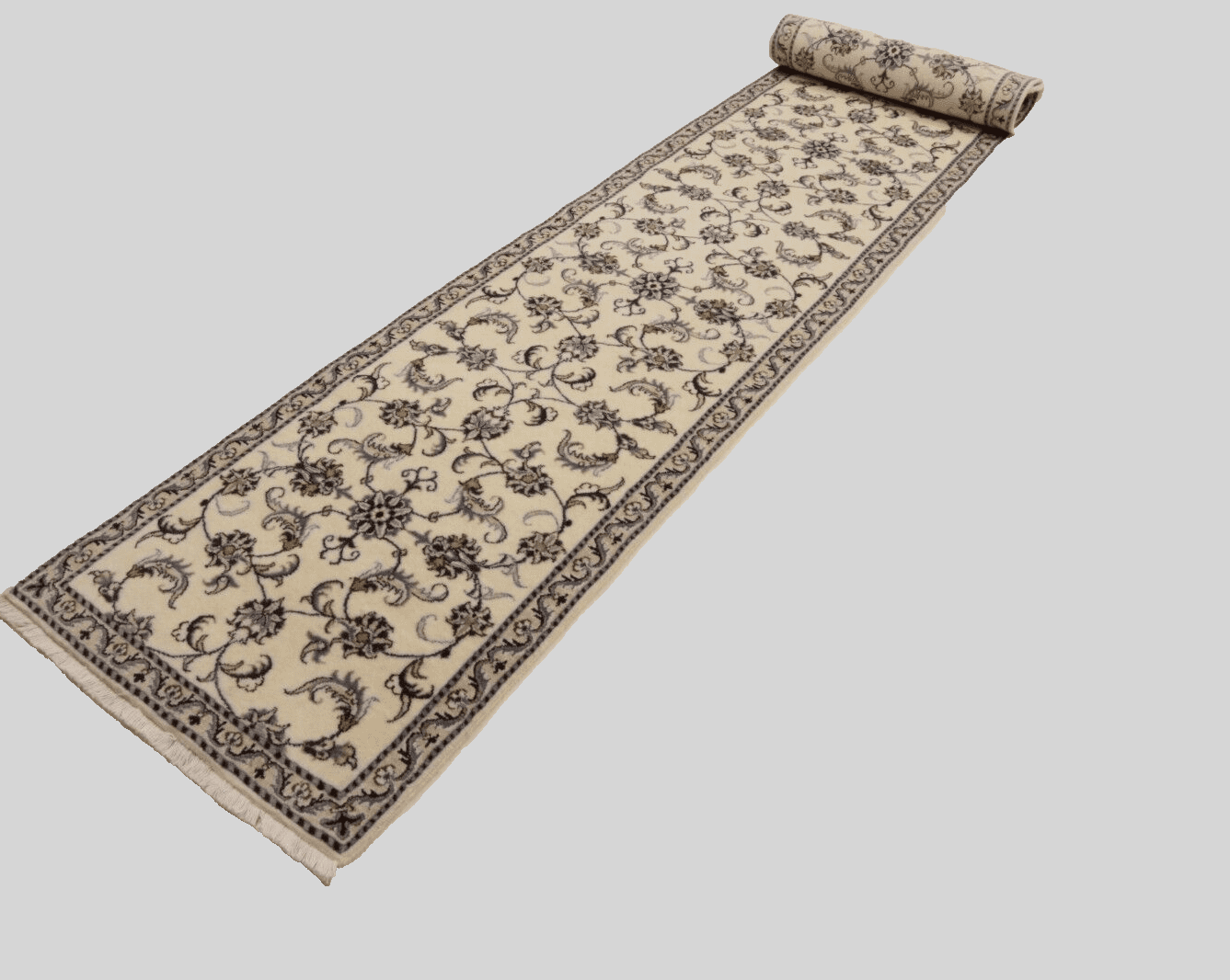 Perserteppich Nain 380 x 80 cm Schurwolle handgeknüpft