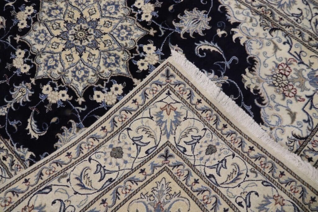 wunderschoner-orientteppich-242-x-160-cm-300000-knoten-m-90-1-1 Perserteppich Nain 242 x 160 cm Schurwolle handgeknüpft