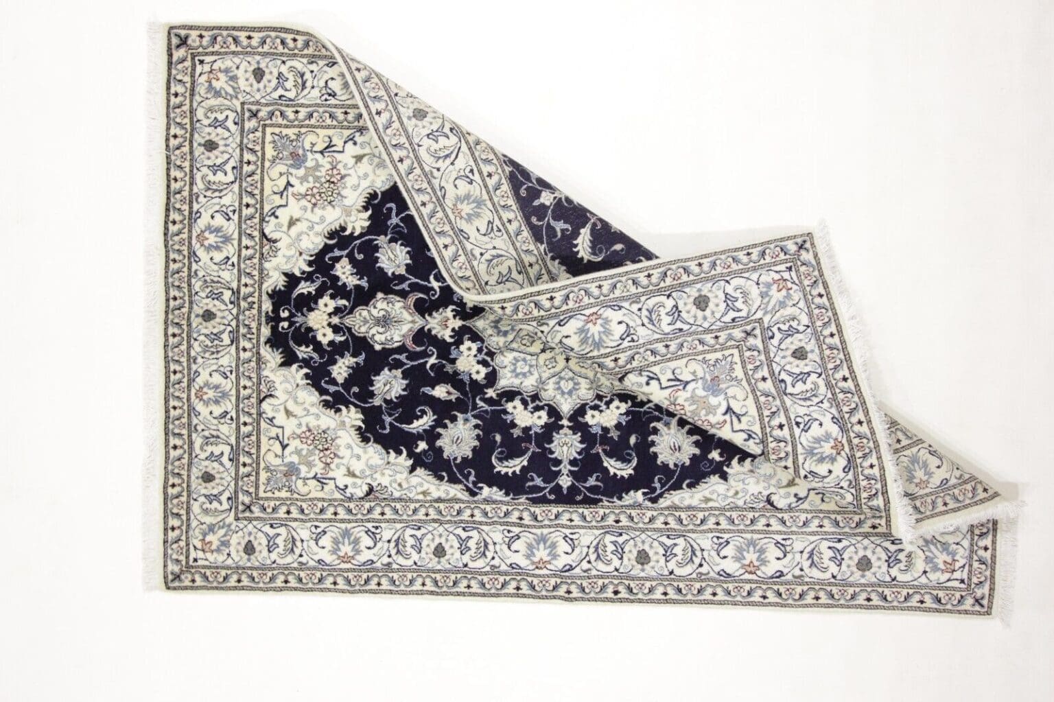wunderschoner-orientteppich-242-x-160-cm-300000-knoten-m-90-1-2 Perserteppich Nain 242 x 160 cm Schurwolle handgeknüpft