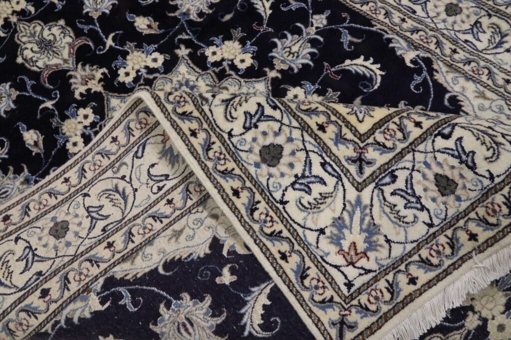 wunderschoner-orientteppich-242-x-160-cm-300000-knoten-m-90-1-5 Perserteppich Nain 242 x 160 cm Schurwolle handgeknüpft