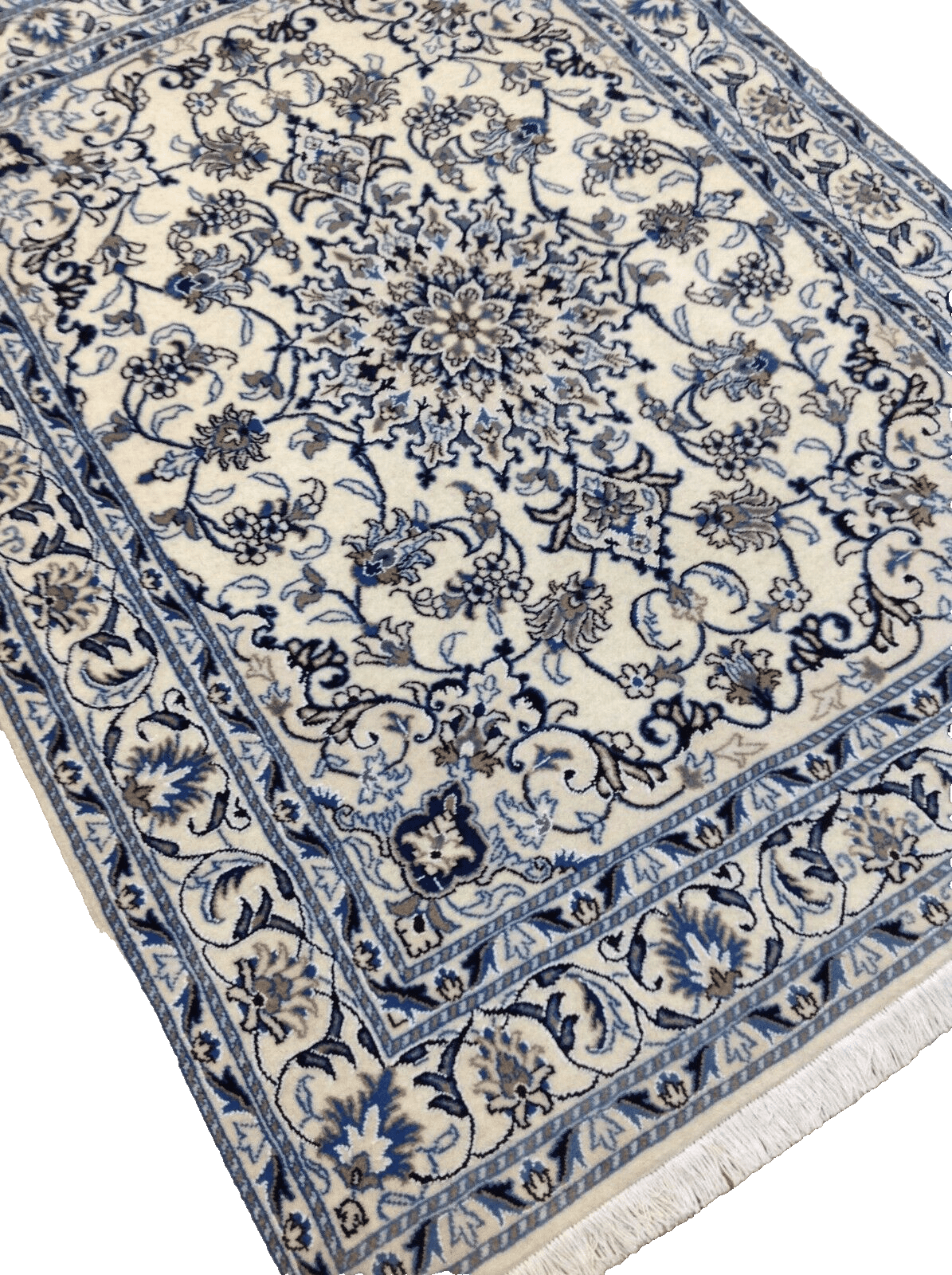wunderschoner-perserteppich-nain-203-x-150-cm-ca-300000-knoten-m-90-1-3 Perserteppich Nain 203 x 150 cm Wolle handgeknüpft