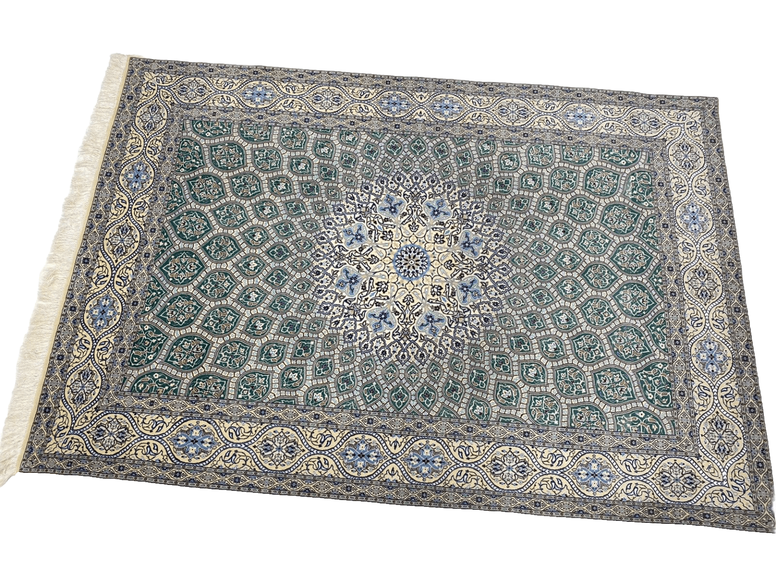 Perserteppich Nain 261 x 181 cm Korkwolle handgeknüpft