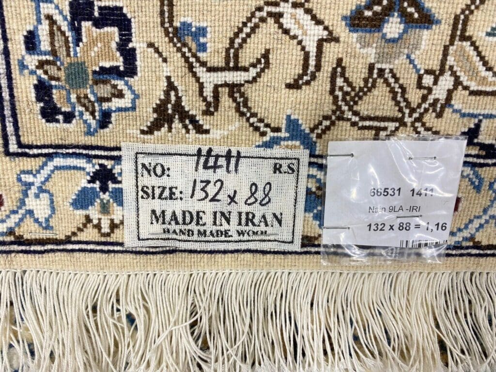 Perserteppich Nain 132 x 88 cm Wolle handgeknüpft