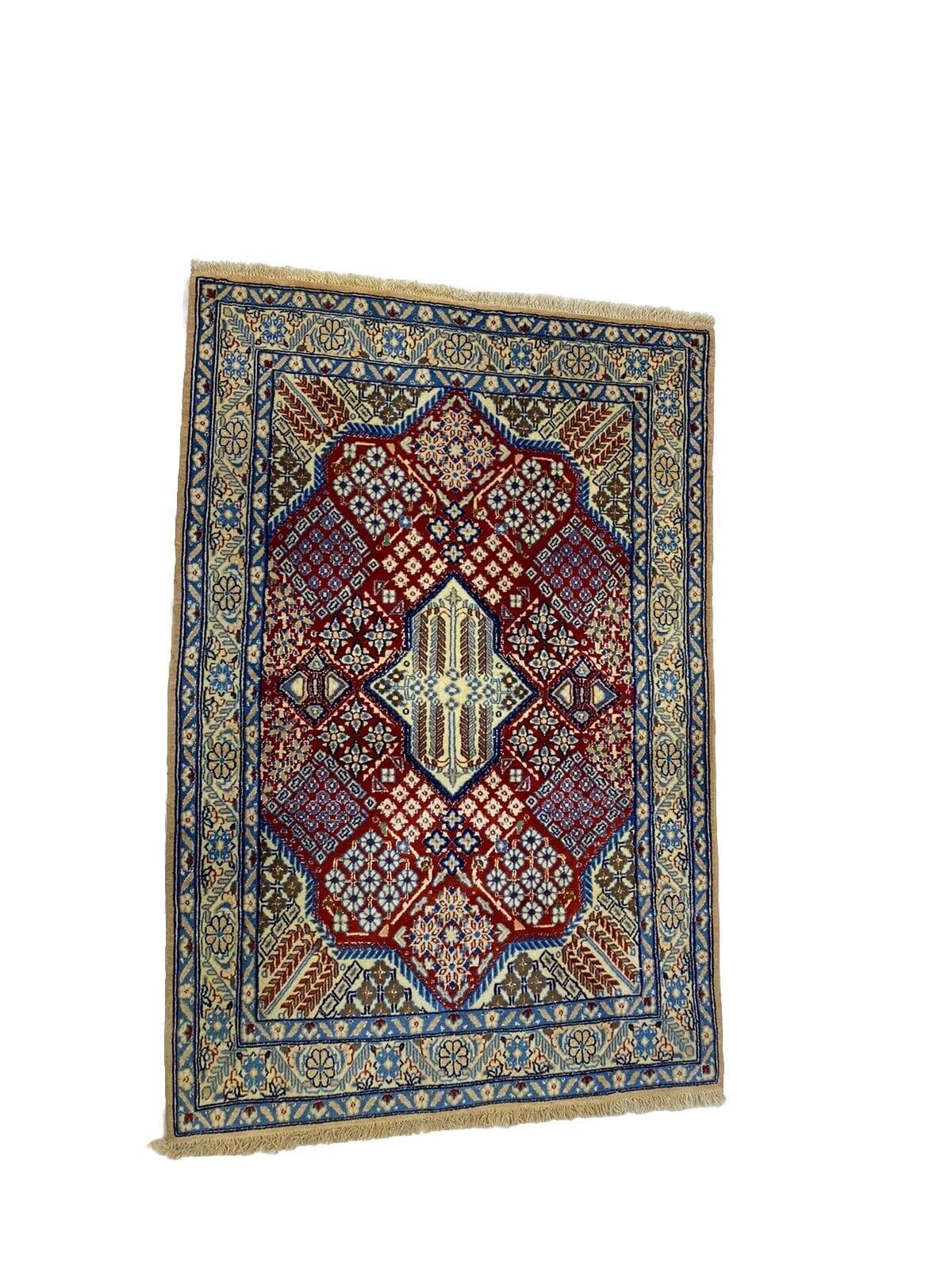 Perserteppich Nain 120 x 80 cm Korkwolle handgeknüpft