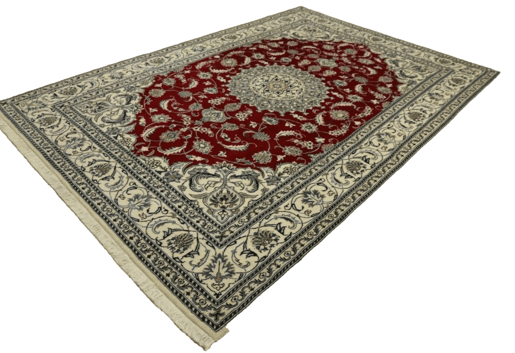 orientteppich-super-nain-mit-seide-297-x-200-cm-ca-300000-knoten-m-90 Perserteppich Nain 297 x 200 cm Wolle handgeknüpft