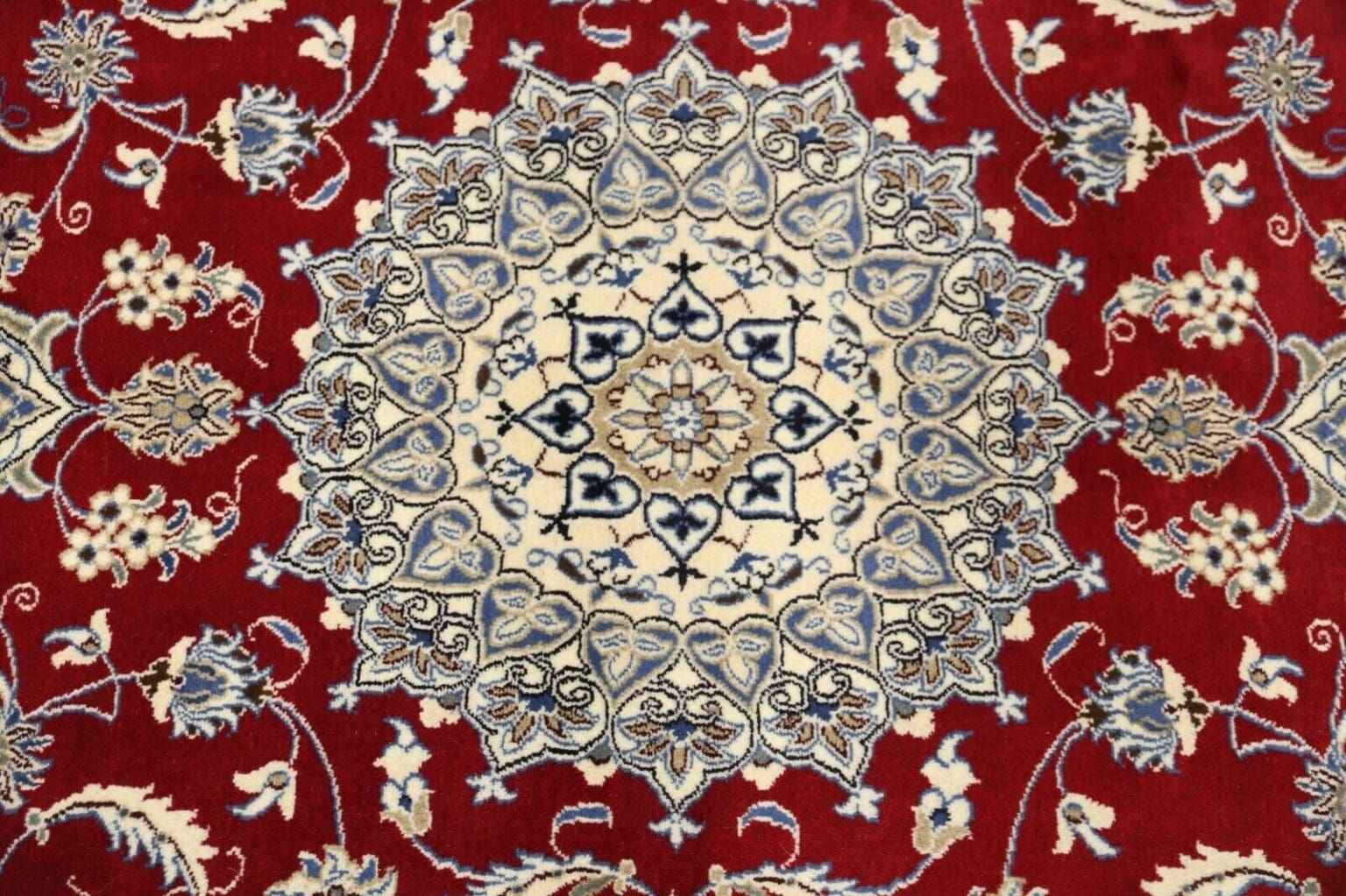 orientteppich-super-nain-mit-seide-297-x-200-cm-ca-300000-knoten-m-90-1-1 Perserteppich Nain 297 x 200 cm Wolle handgeknüpft