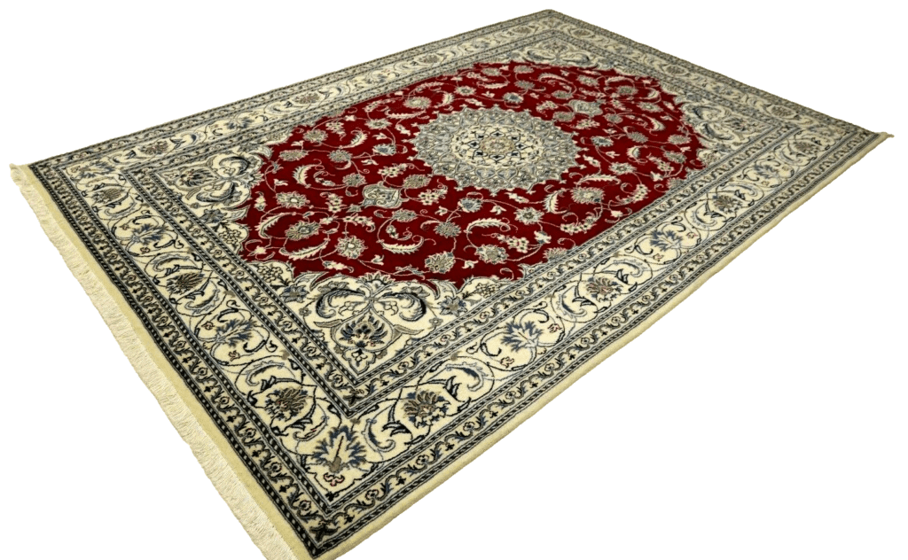 orientteppich-super-nain-mit-seide-297-x-200-cm-ca-300000-knoten-m-90-1-1 Perserteppich Nain 297 x 200 cm Wolle handgeknüpft