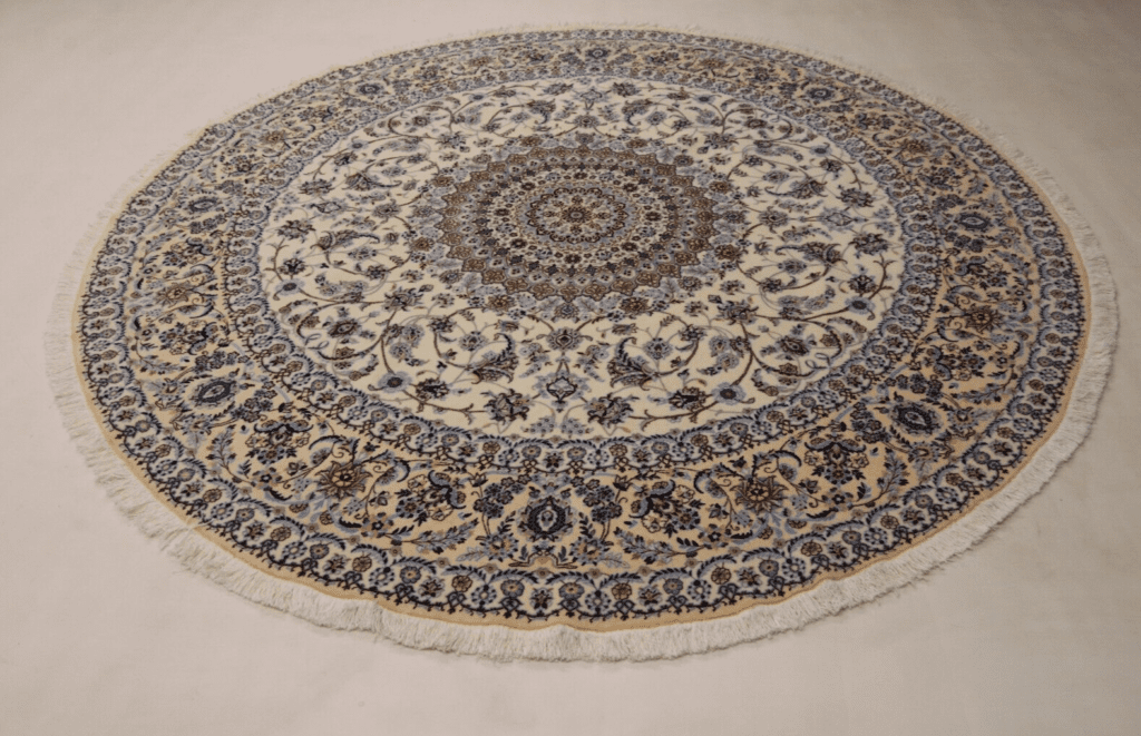 wunderschoner-perserteppich-255-x-253-cm-1000-knoten-m-luxurioses-2 Perserteppich Nain 255 x 253 cm Korkwolle handgeknüpft