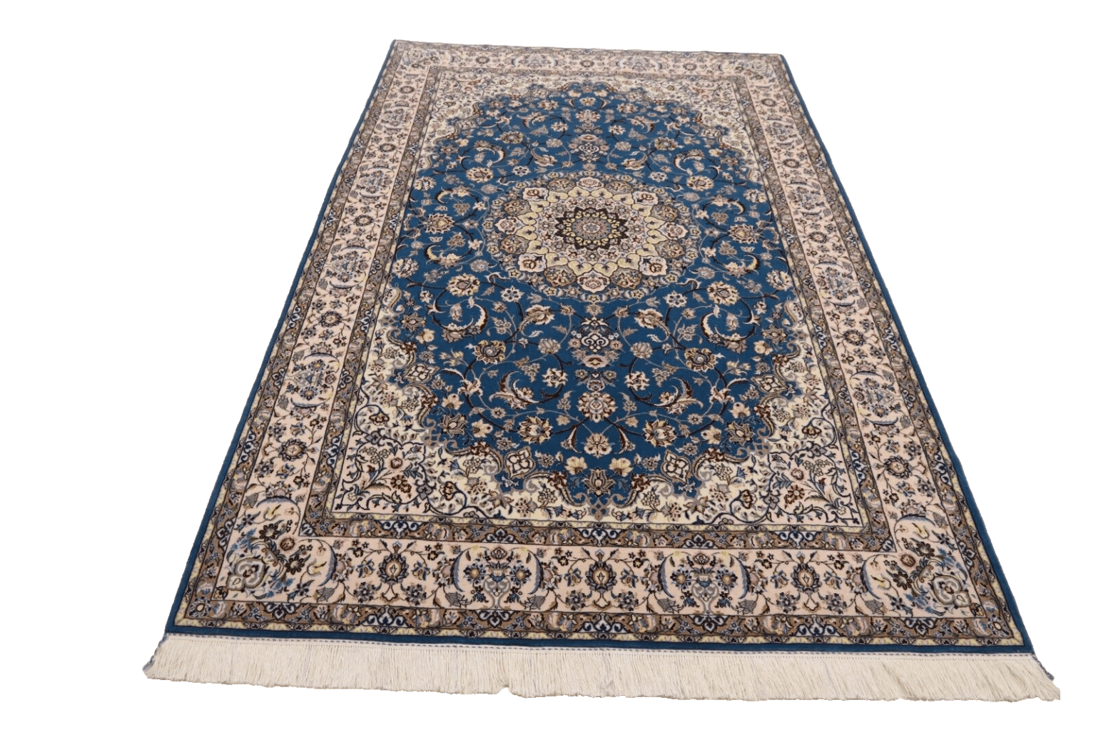 Perserteppich Nain 228 x 151 cm Korkwolle handgeknüpft