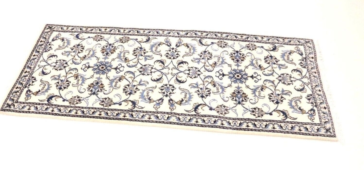 Perserteppich Nain 187 x 78 cm Wolle Seide handgeknüpft