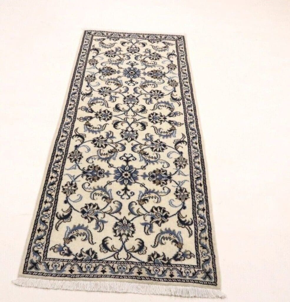 Perserteppich Nain 187 x 78 cm Wolle Seide handgeknüpft