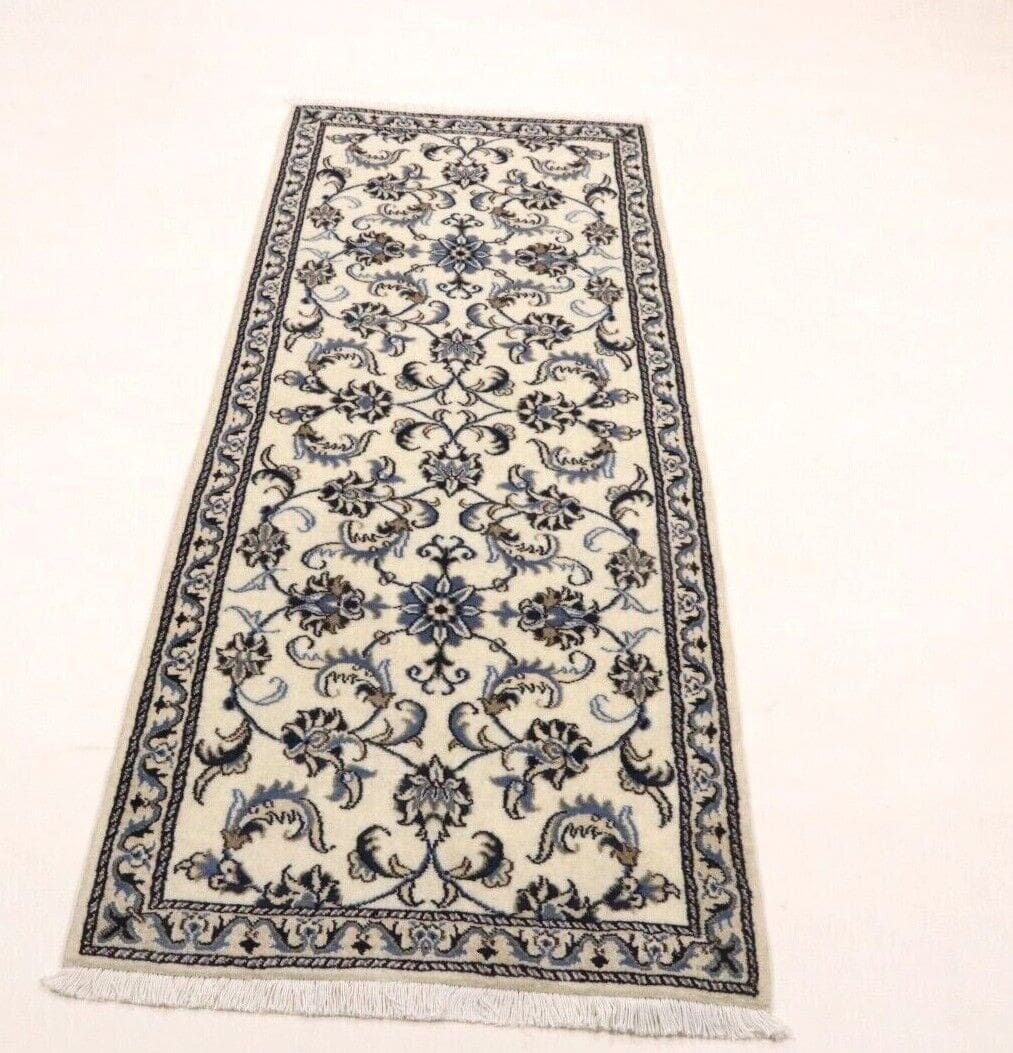 Perserteppich Nain 187 x 78 cm Wolle Seide handgeknüpft