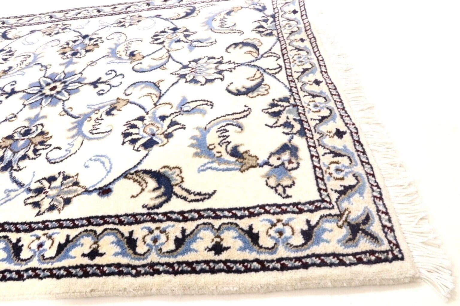 Perserteppich Nain 187 x 78 cm Wolle Seide handgeknüpft
