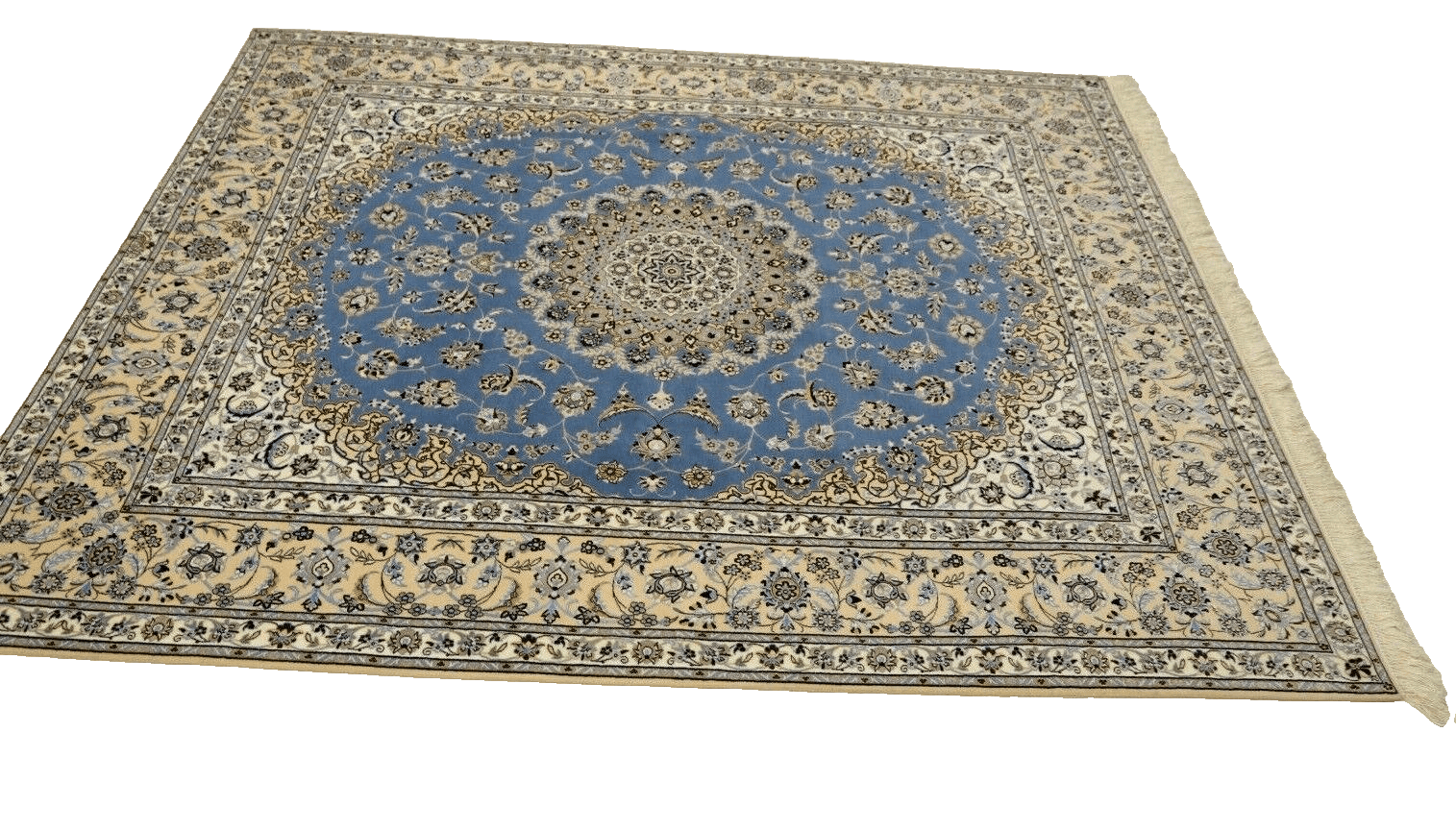 Perserteppich Nain 255 x 206 cm Korkwolle handgeknüpft