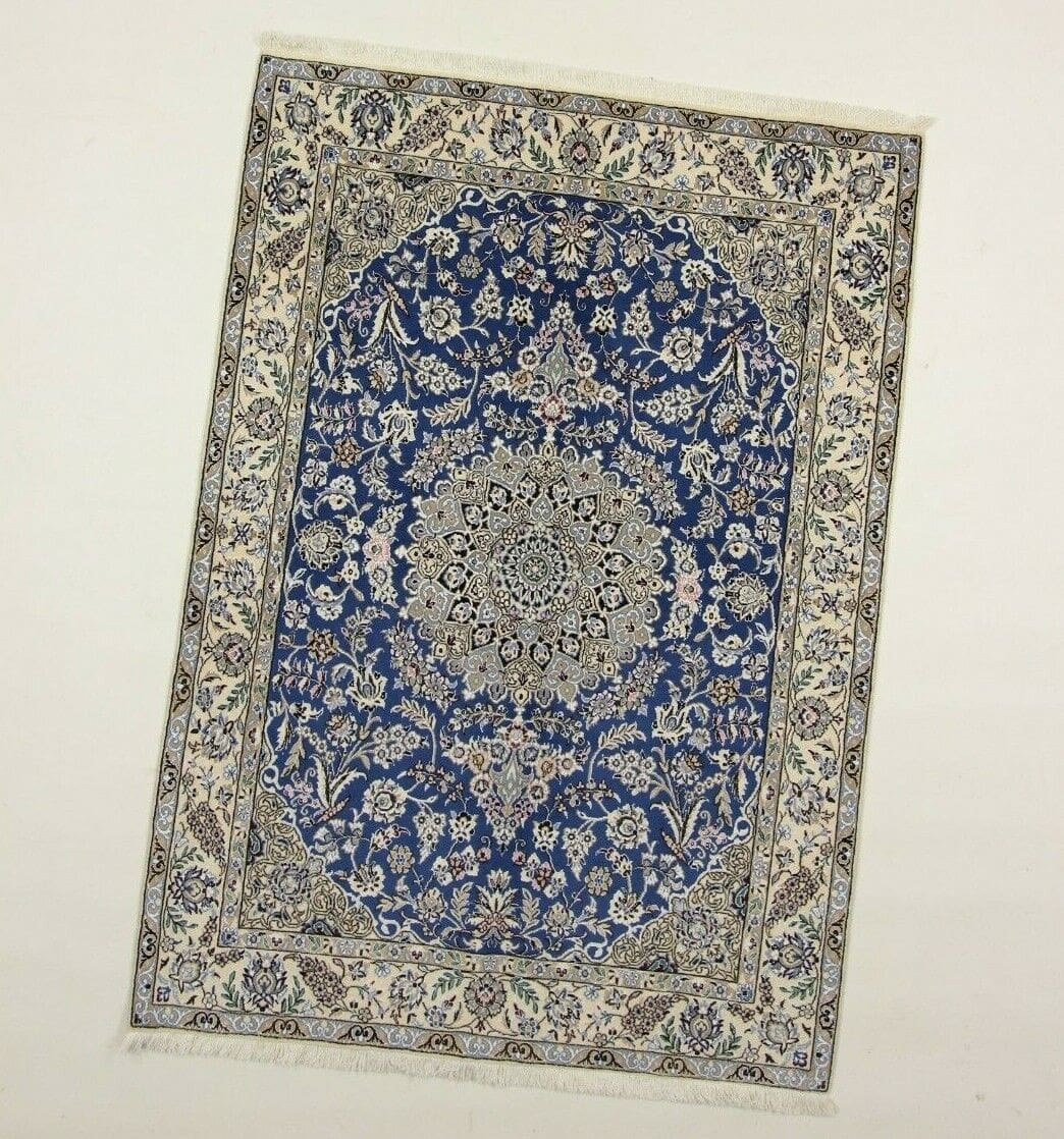 Perserteppich Nain 205 x 150 cm Korkwolle handgeknüpft