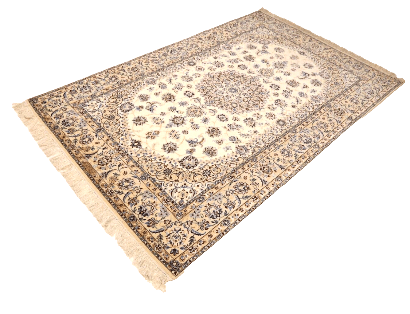 Perserteppich Nain 235 x 152 cm Korkwolle handgeknüpft