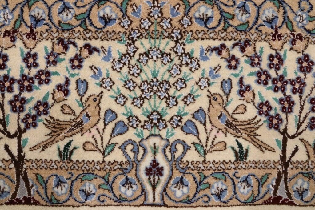 Perserteppich Nain 227 x 153 cm Korkwolle handgeknüpft