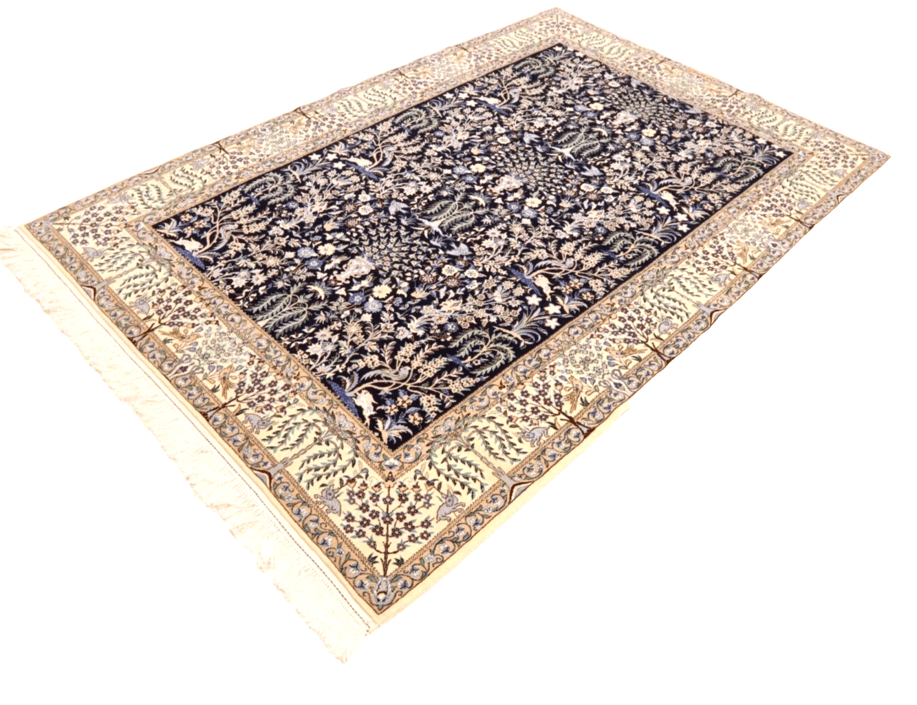 Perserteppich Nain 227 x 153 cm Korkwolle handgeknüpft