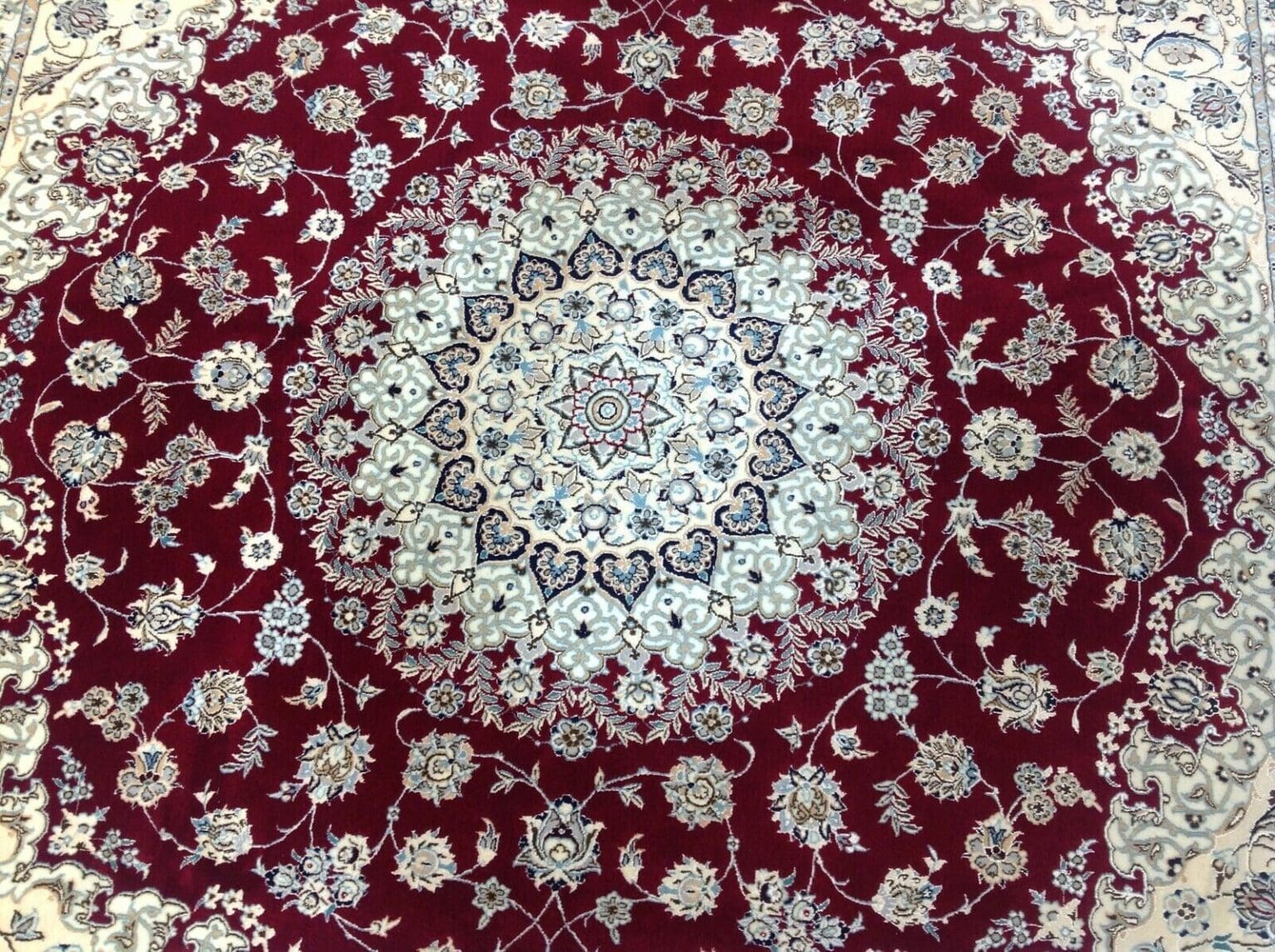 Perserteppich 207 x 206 cm Korkwolle handgeknüpft