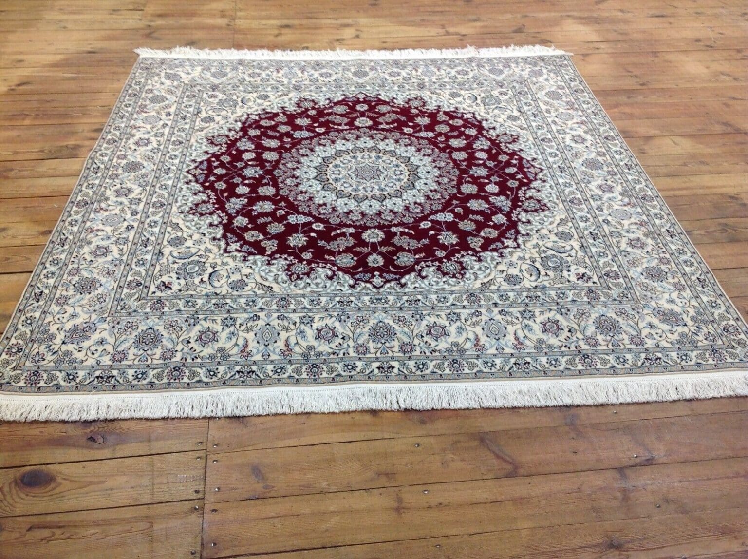 Perserteppich 207 x 206 cm Korkwolle handgeknüpft