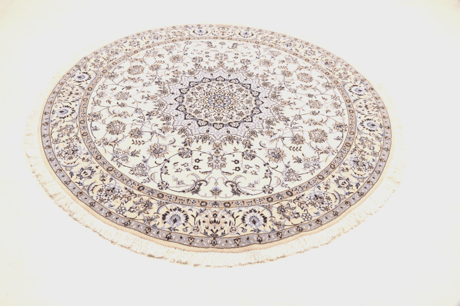 Perserteppich Nain 200 x 200 cm Korkwolle handgeknüpft