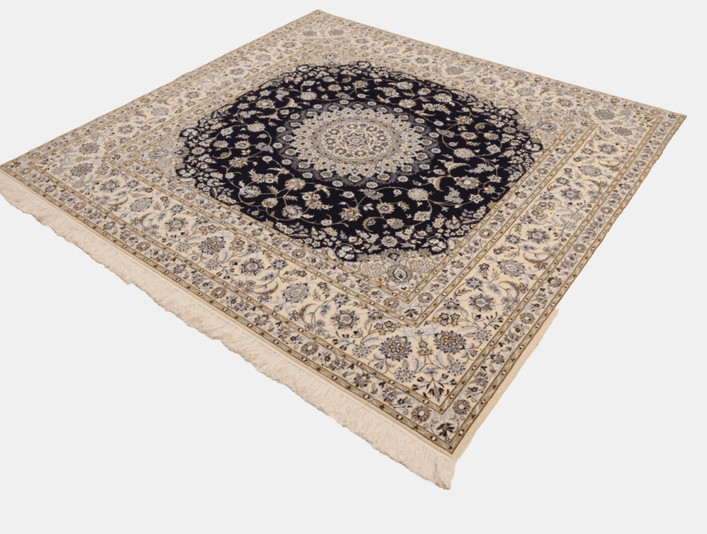 Perserteppich Nain 202 x 210 cm Korkwolle handgeknüpft