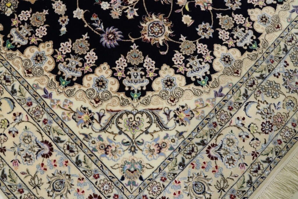 Perserteppich Nain 240 x 154 cm Korkwolle handgeknüpft