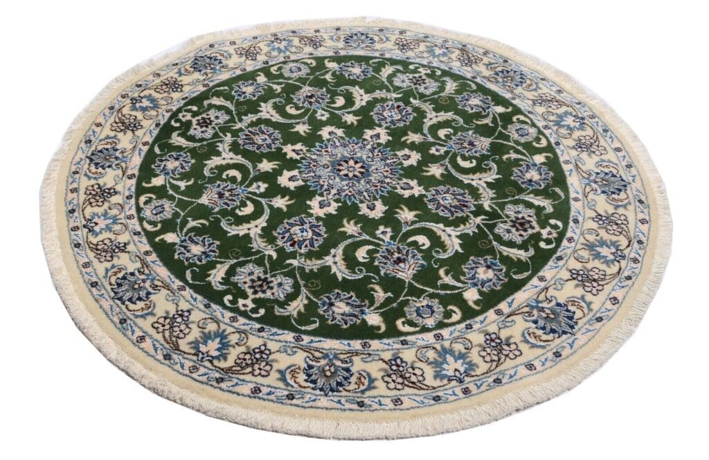 perserteppich-nain-rund-150-x-150-cm-300000-knoten-m-floralmotiv-mit-2 Perserteppich Nain 150 x 150 cm Wolle handgeknüpft