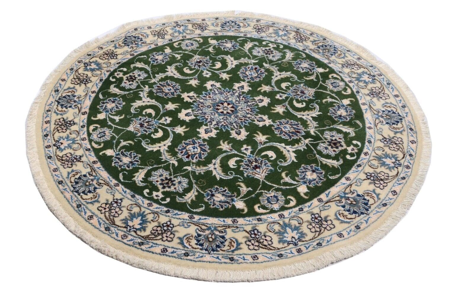 perserteppich-nain-rund-150-x-150-cm-300000-knoten-m-floralmotiv-mit-2 Perserteppich Nain 150 x 150 cm Wolle handgeknüpft