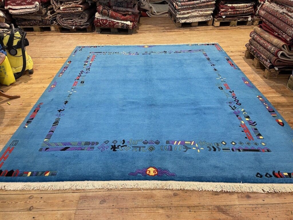 turkisfarbener-perserteppich-305-245-cm-20mm-hochflor-1-9 Orientteppich 305x245 cm Kaschmir handgeknüpft