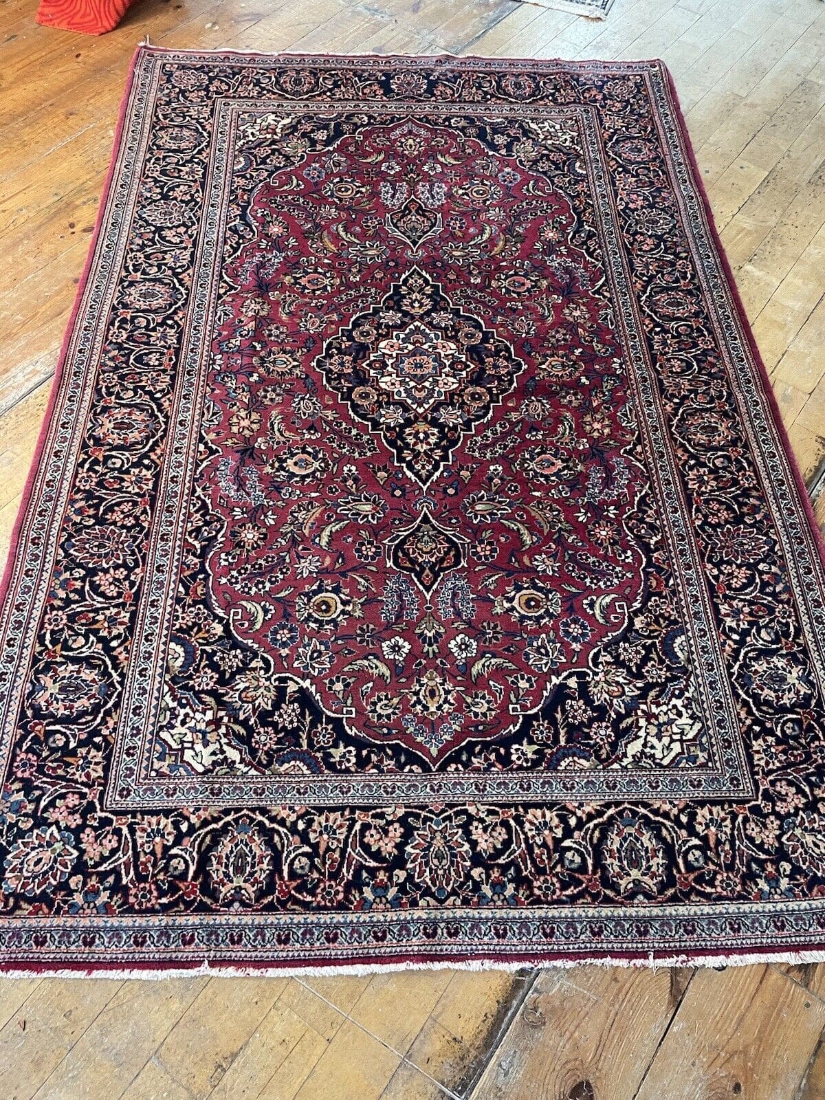 Perserteppich Kashan 210x140 cm Wolle handgeknüpft