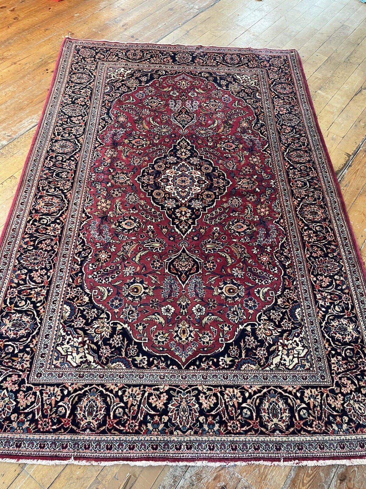 Perserteppich Kashan 210x140 cm Wolle handgeknüpft
