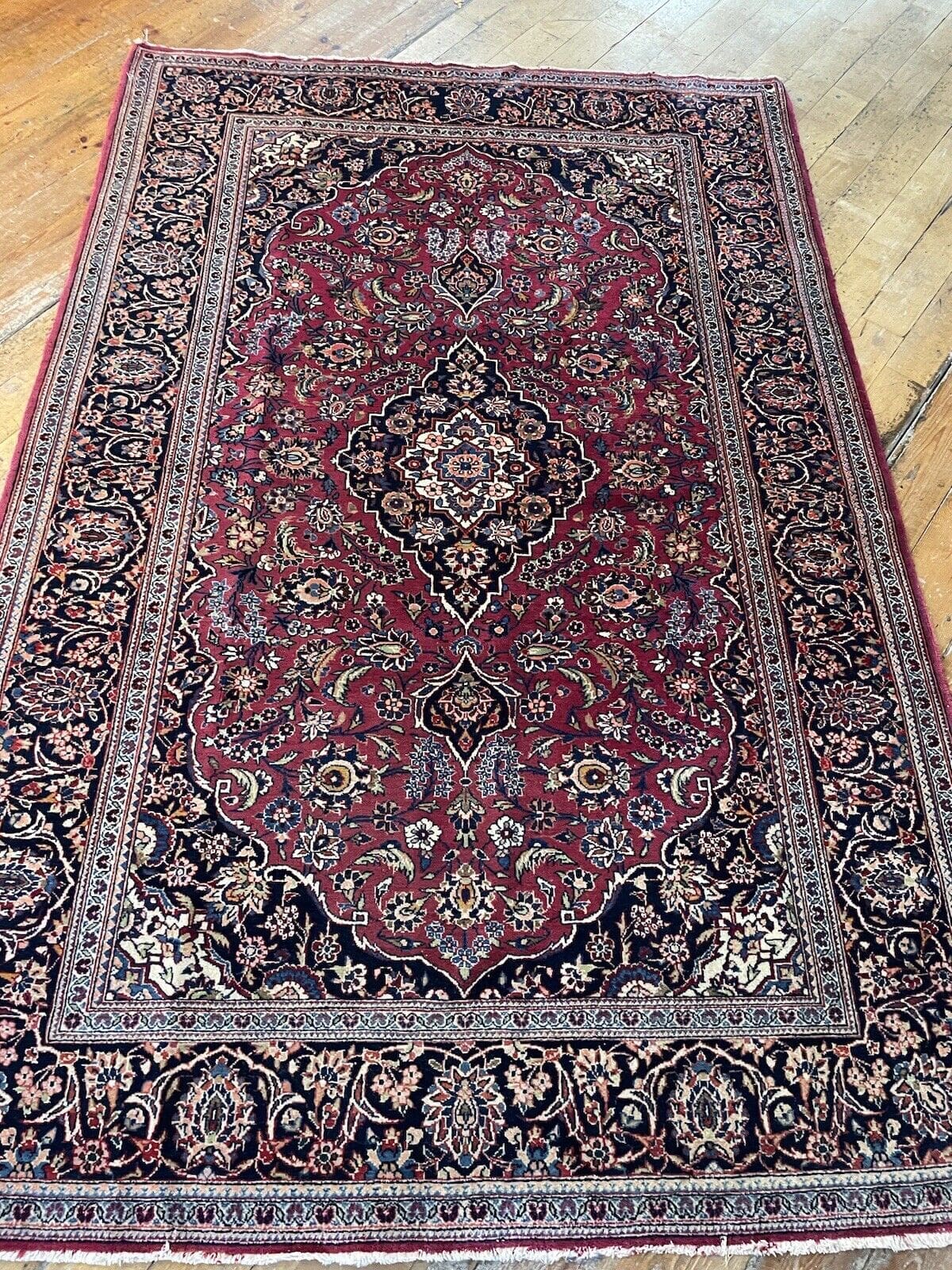 Perserteppich Kashan 210x140 cm Wolle handgeknüpft