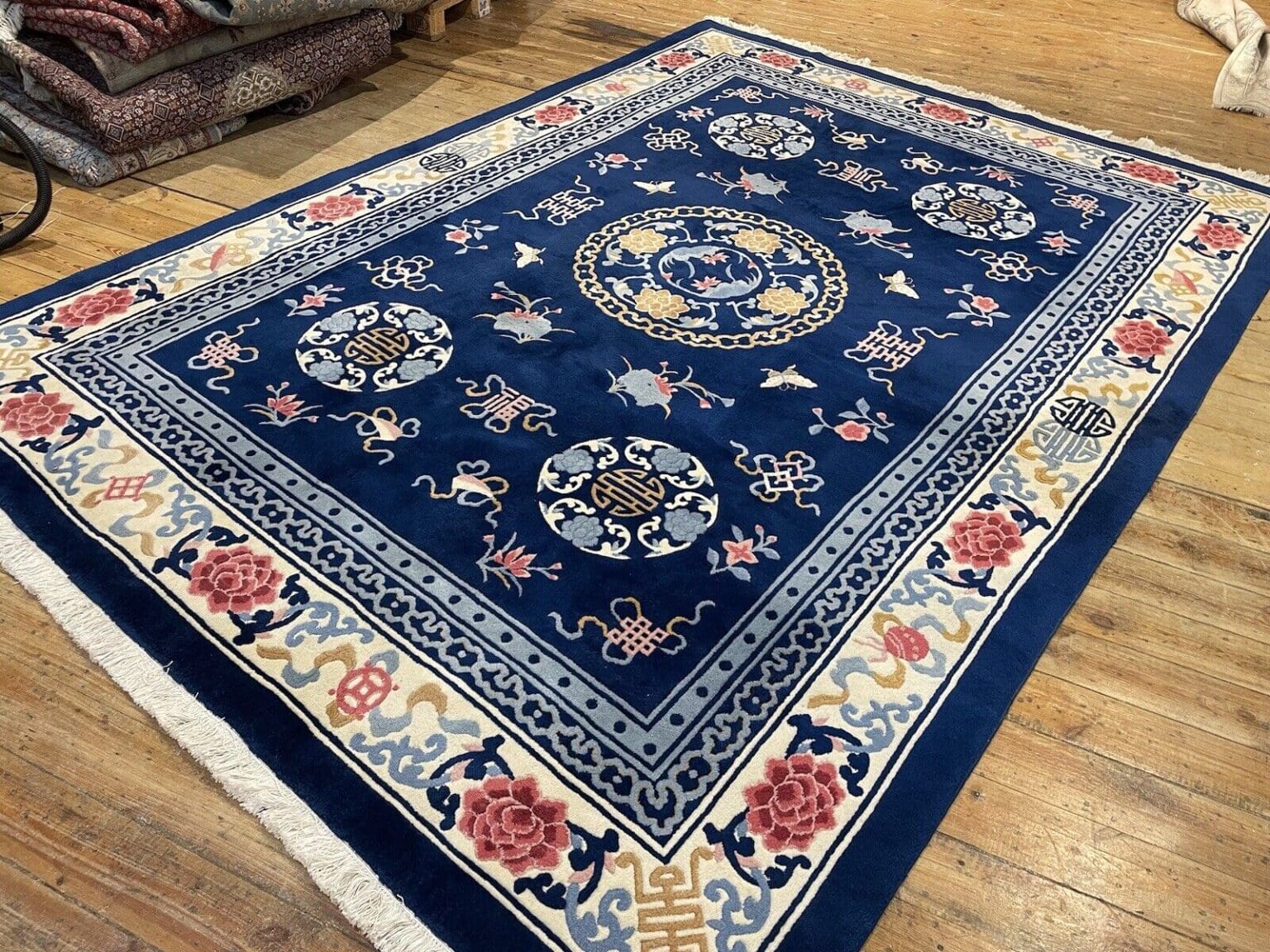 exquisiter-peking-antik-liebhaber-stuck-teppich-250x350-cm-seltenes-3 Orientteppich Peking 250 x 350 cm Wolle handgeknüpft