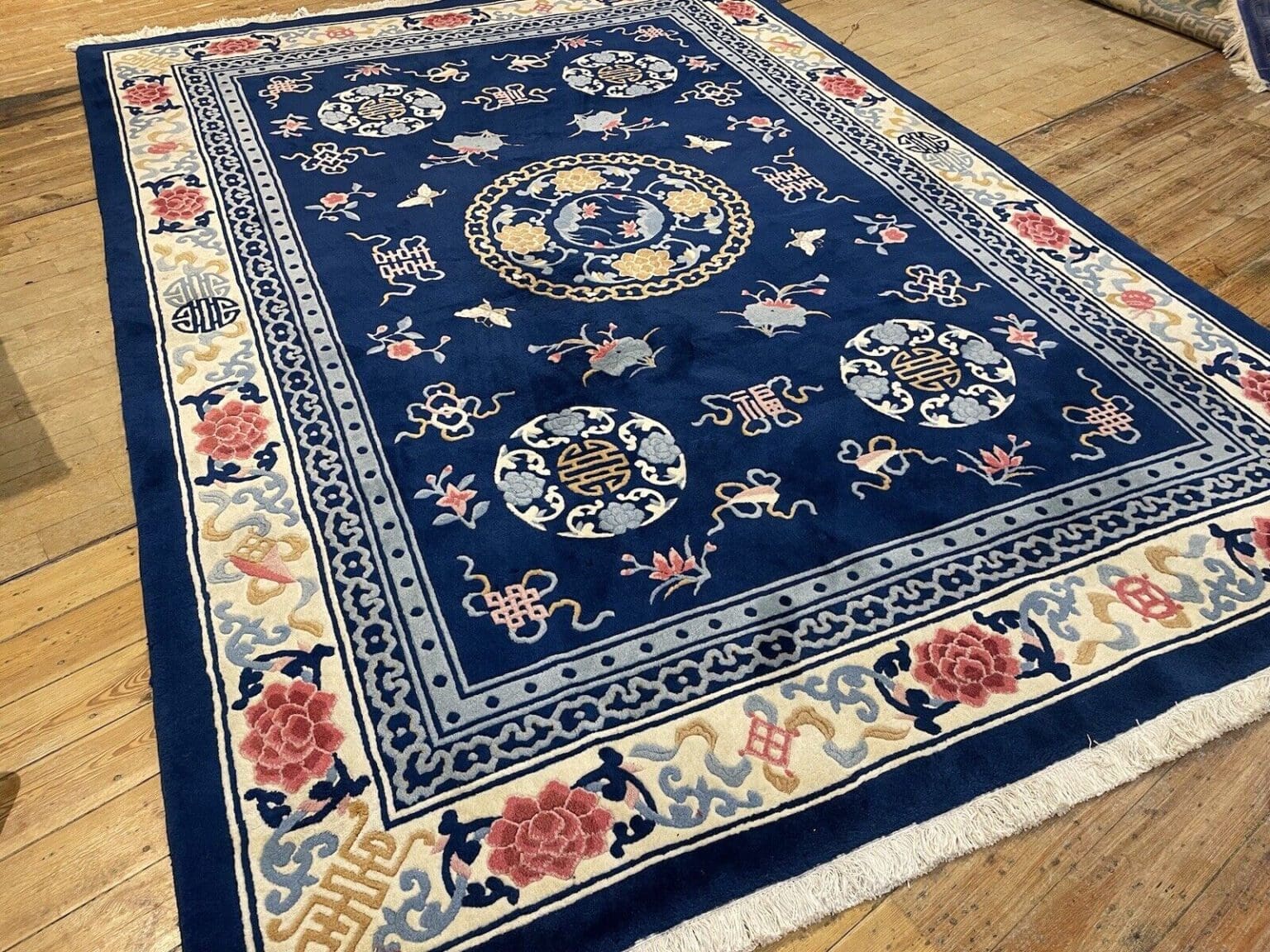 exquisiter-peking-antik-liebhaber-stuck-teppich-250x350-cm-seltenes-5 Orientteppich Peking 250 x 350 cm Wolle handgeknüpft