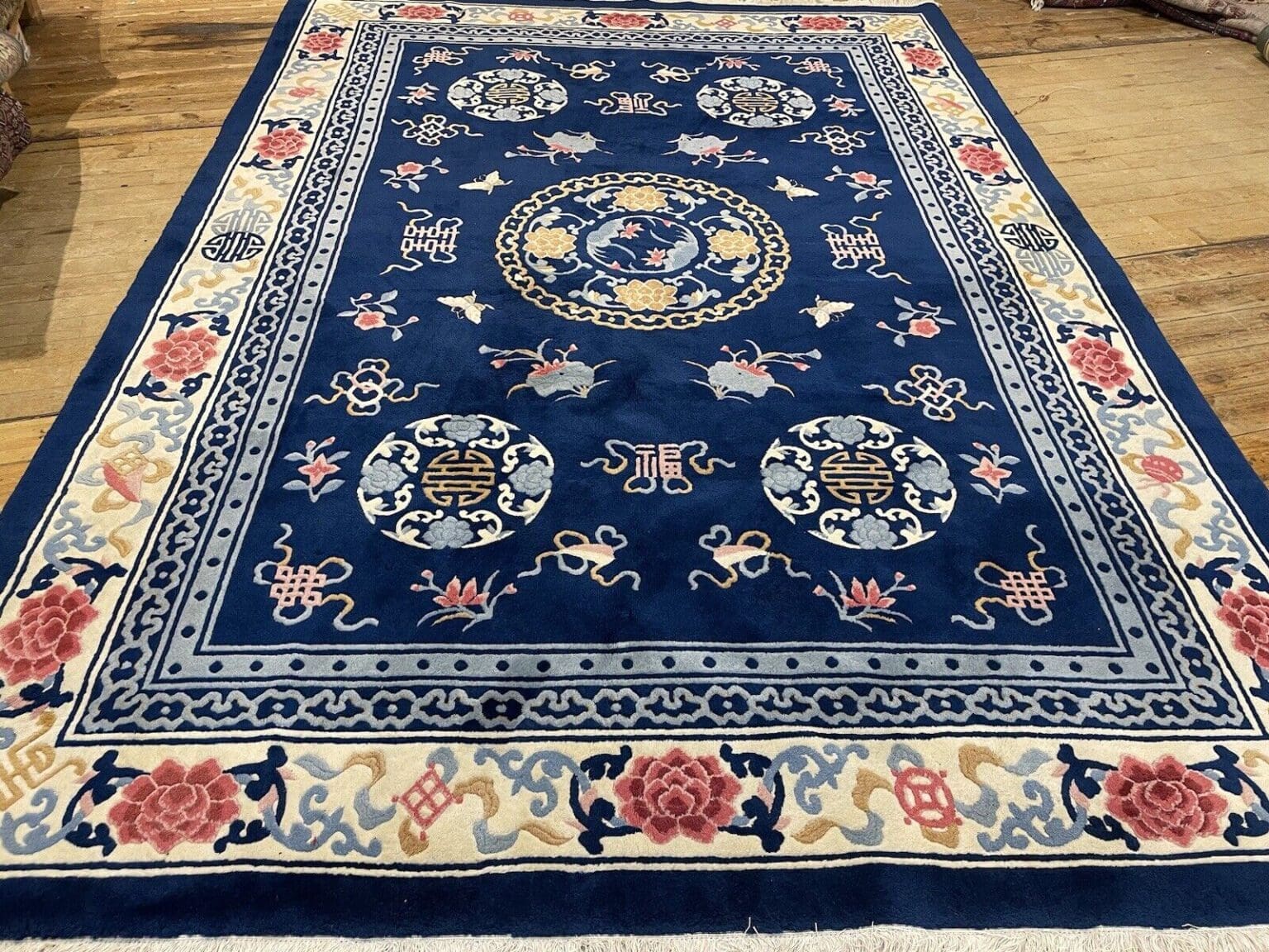 exquisiter-peking-antik-liebhaber-stuck-teppich-250x350-cm-seltenes-6 Orientteppich Peking 250 x 350 cm Wolle handgeknüpft