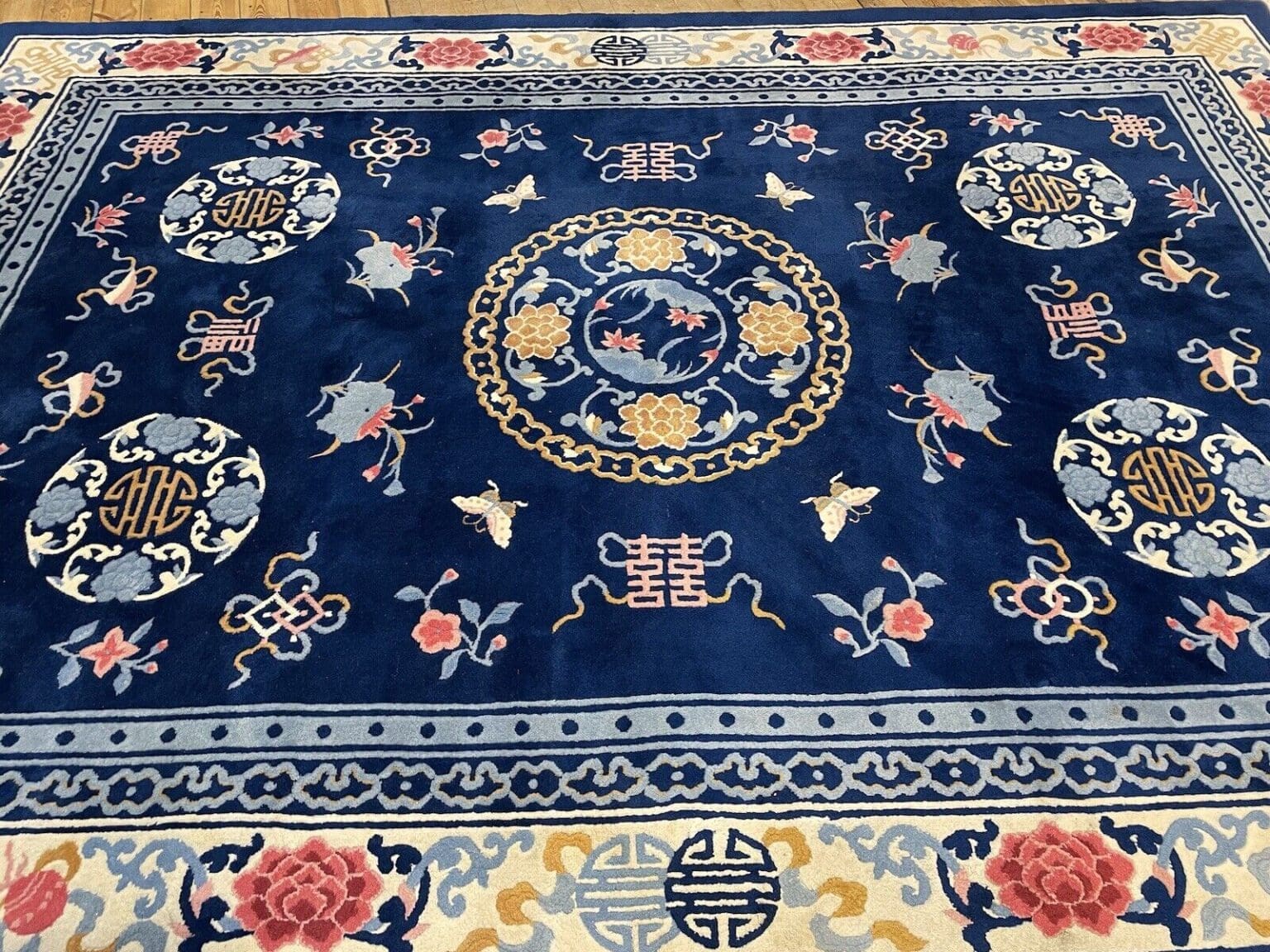 exquisiter-peking-antik-liebhaber-stuck-teppich-250x350-cm-seltenes-7 Orientteppich Peking 250 x 350 cm Wolle handgeknüpft