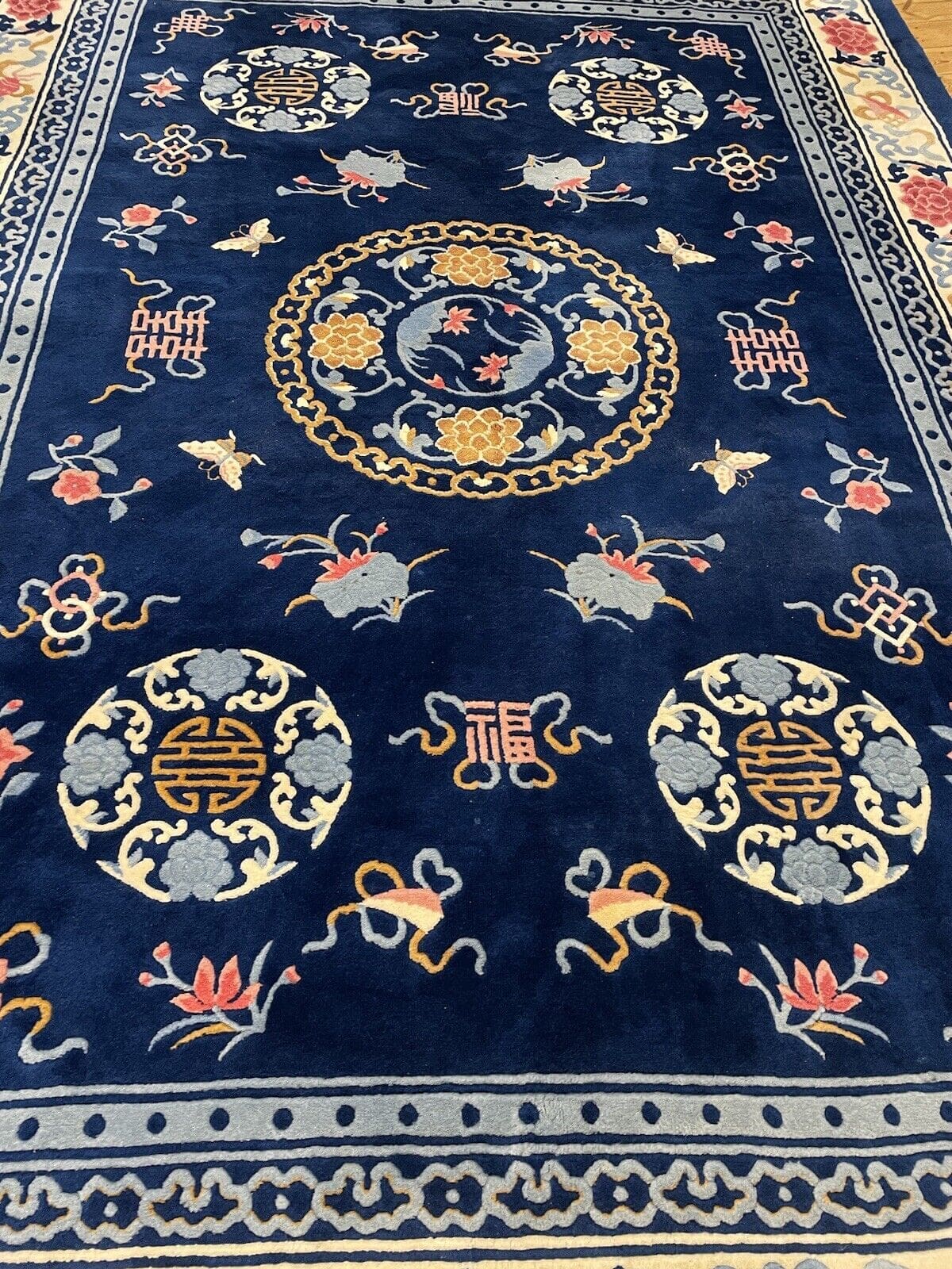 exquisiter-peking-antik-liebhaber-stuck-teppich-250x350-cm-seltenes-8 Orientteppich Peking 250 x 350 cm Wolle handgeknüpft
