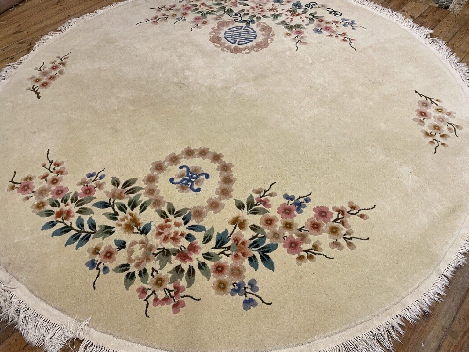 exklusiver-250-cm-runder-perserteppich-top-qualitat-9mm-florhohe-beige-1-8 Perserteppich 250 cm rund Baumwolle handgeknüpft
