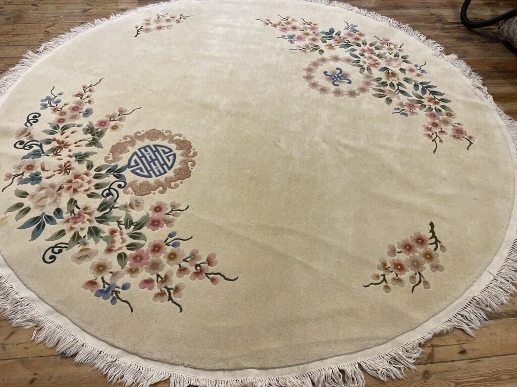 exklusiver-250-cm-runder-perserteppich-top-qualitat-9mm-florhohe-beige-1-9 Perserteppich 250 cm rund Baumwolle handgeknüpft