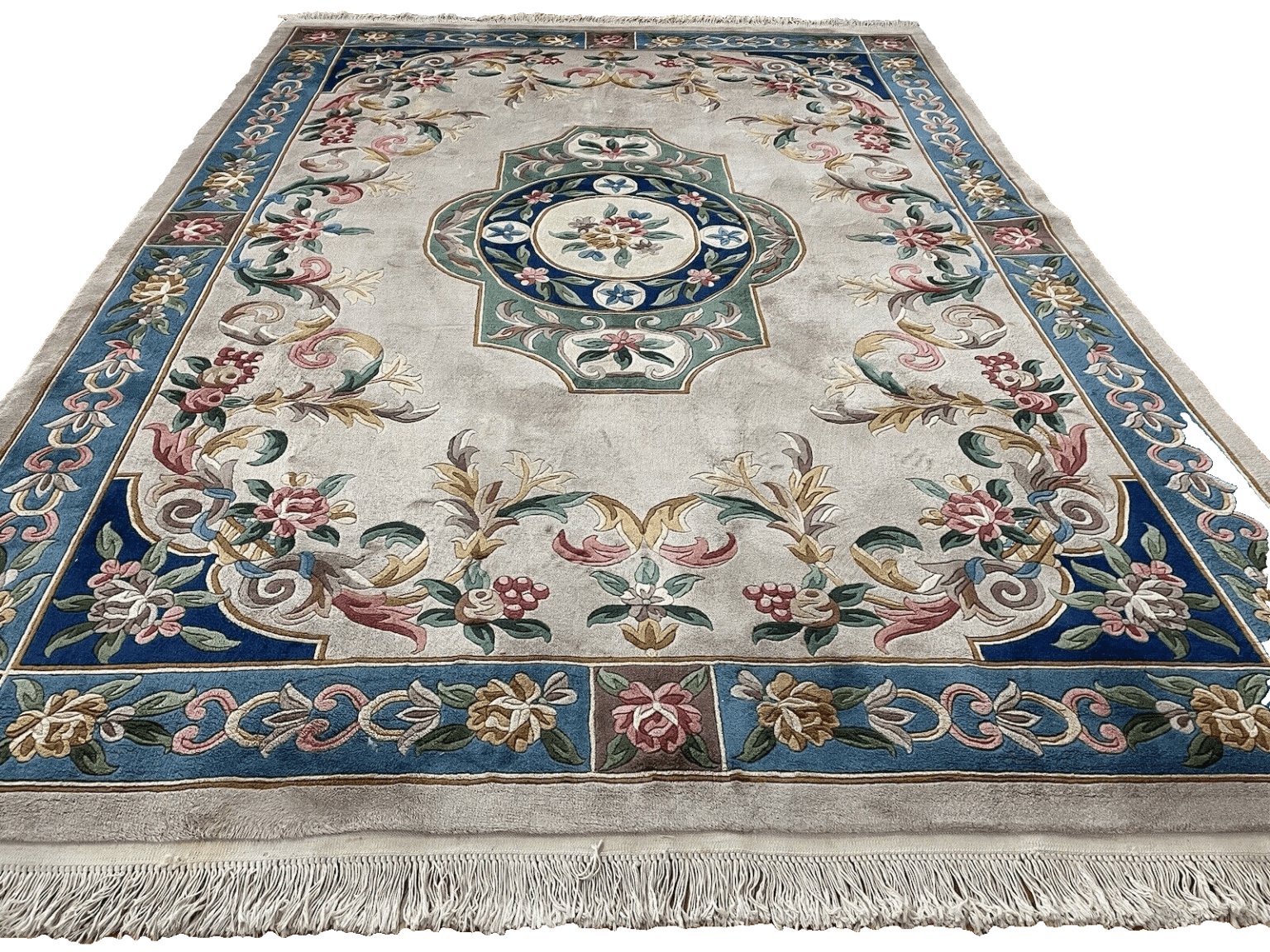 eleganter-peking-china-teppich-370x270-cm-reine-schurwolle-20mm Orientteppich Peking 370 x 270 cm Wolle handgeknüpft