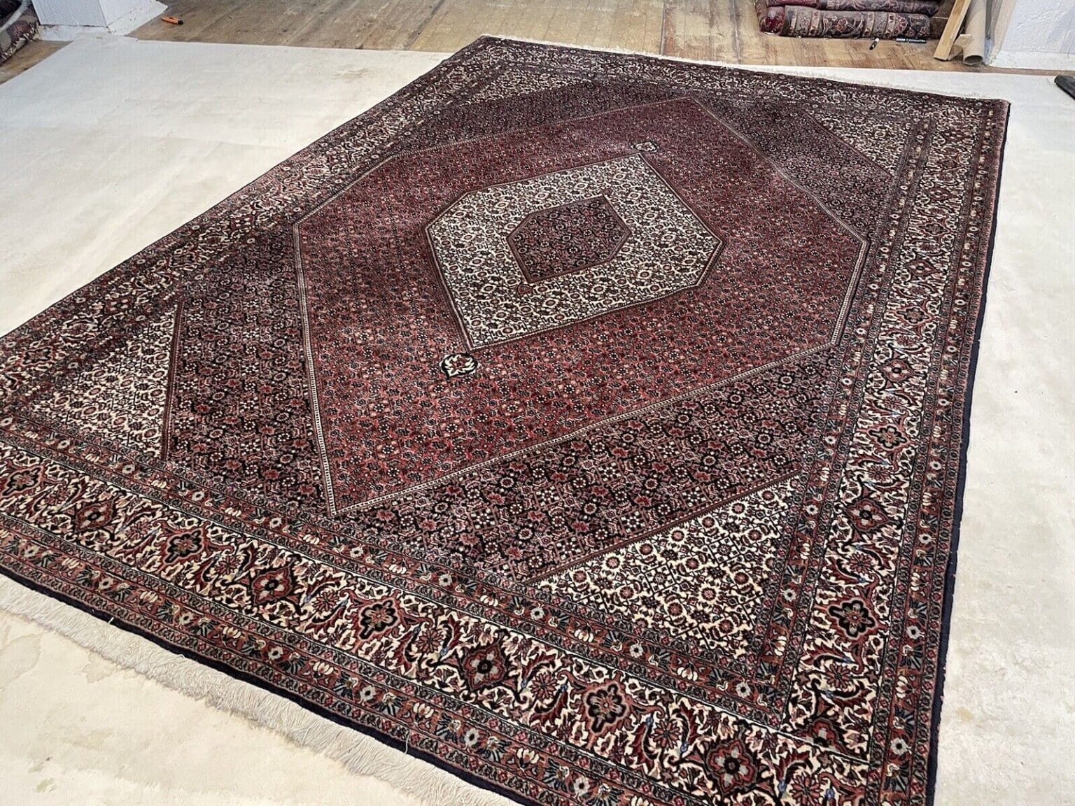 Perserteppich Bijar 300 x 250 cm Wolle handgeknüpft