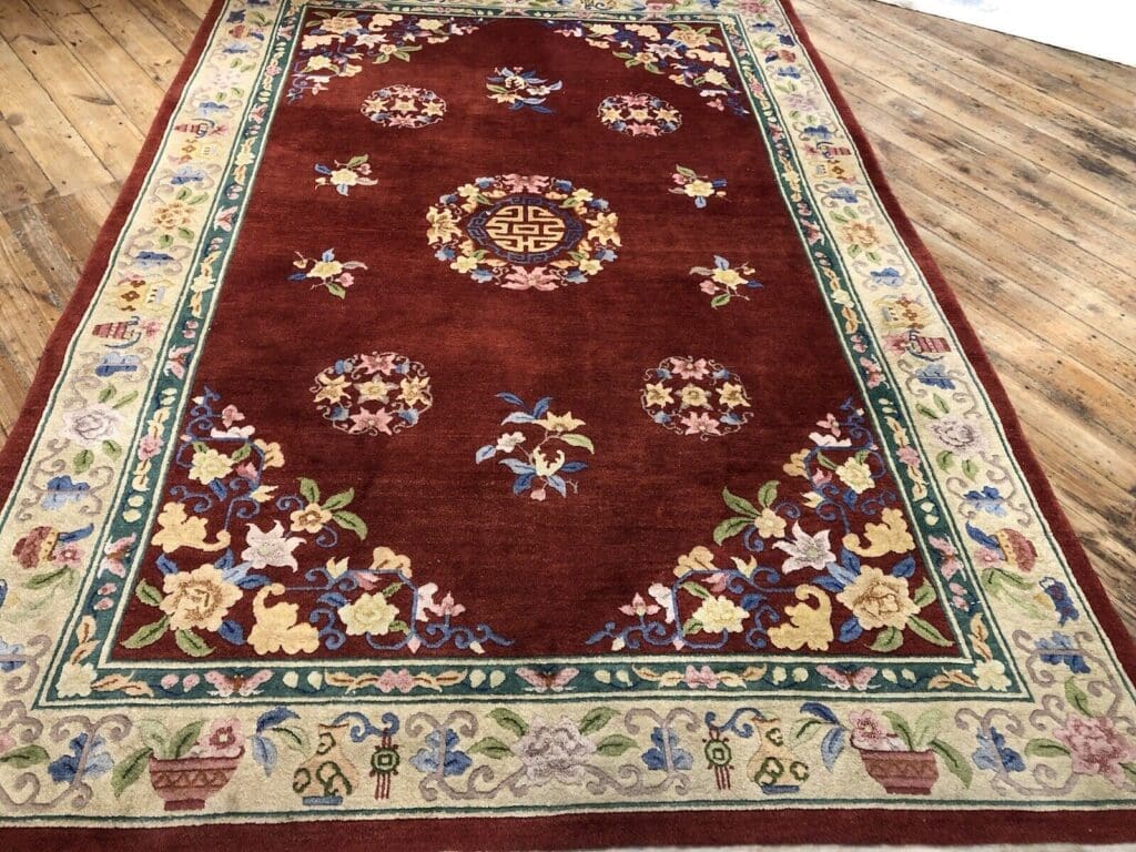 antiker-peking-perserteppich-290x190-cm-handgeknupft-top-zustand-gobelin-1 Orientteppich Peking 290x190 cm handgeknüpft