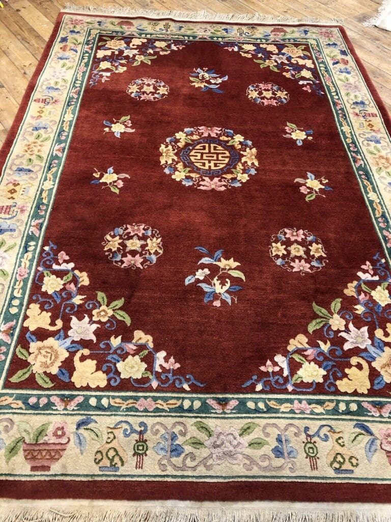 antiker-peking-perserteppich-290x190-cm-handgeknupft-top-zustand-gobelin-2 Orientteppich Peking 290x190 cm handgeknüpft