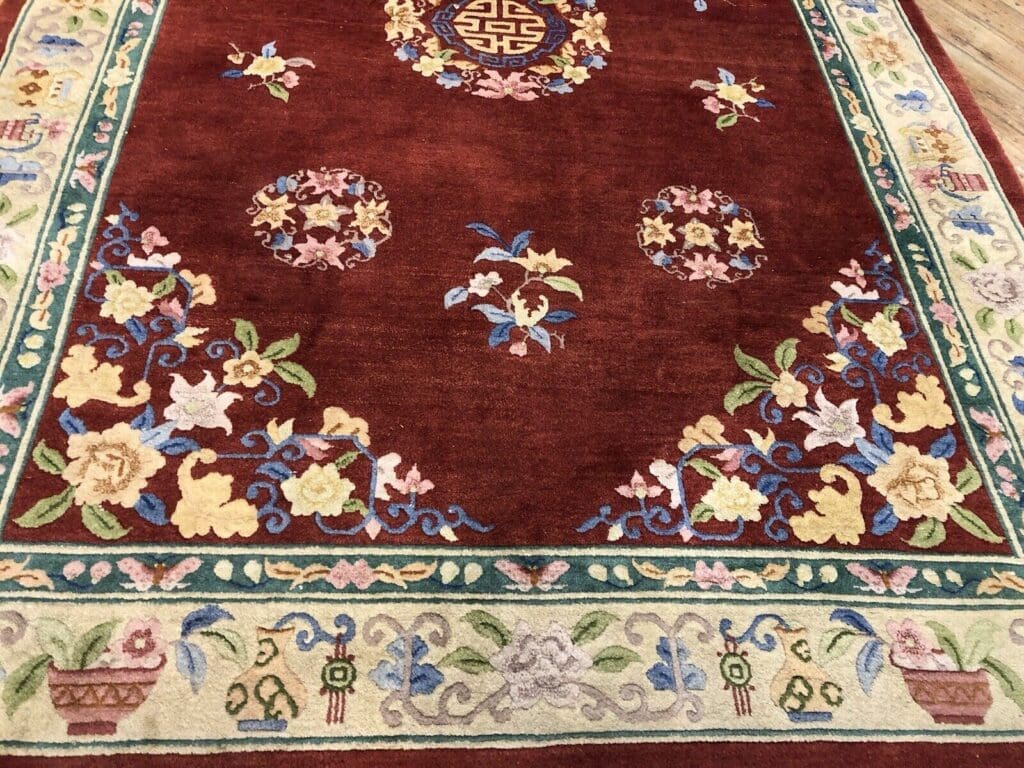 antiker-peking-perserteppich-290x190-cm-handgeknupft-top-zustand-gobelin-4 Orientteppich Peking 290x190 cm handgeknüpft